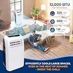 SereneLife 12,000 BTU Portable Air Conditioner, Heater & Dehumidifier | 4-in-1 Cool/Heat/Fan/Dehumidifier, Remote, Sleep Mode, Auto Swing, 24H Timer, Window Kit