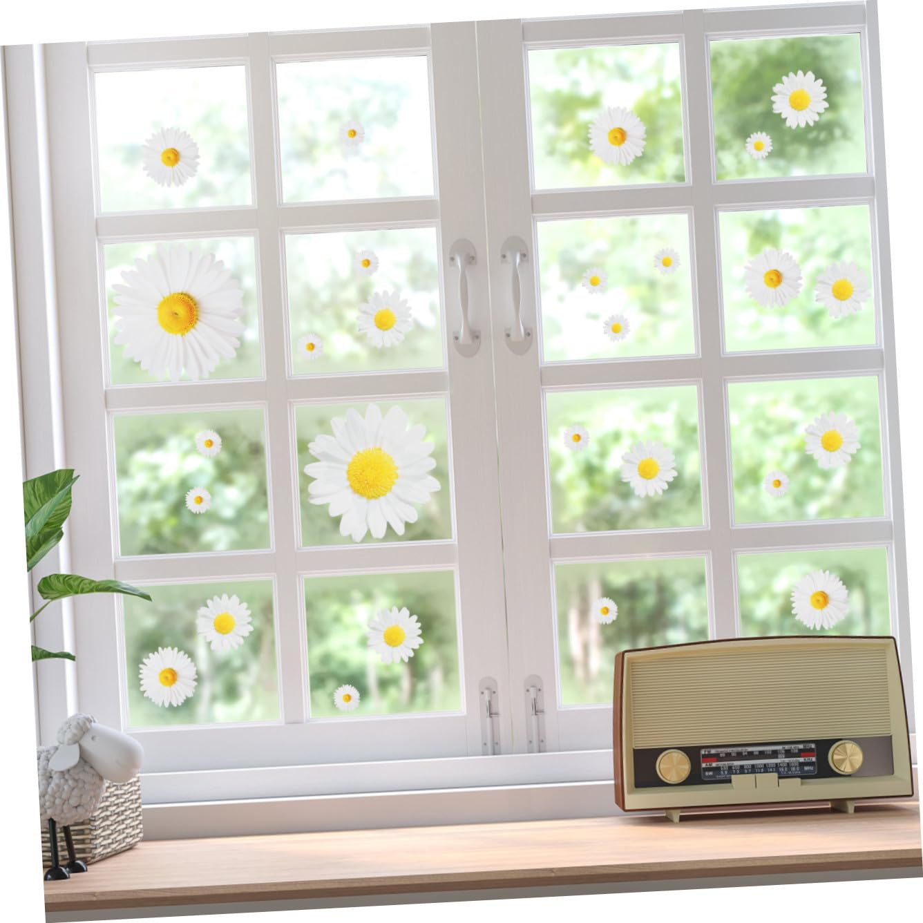 TOYANDONA 5piezas Pegatina Decorativa De Pared Diseño De Flores De Margarita Calcomanía Autoadhesiva Para Decoración De Salón y Habitaciones Para Superficies Lisas