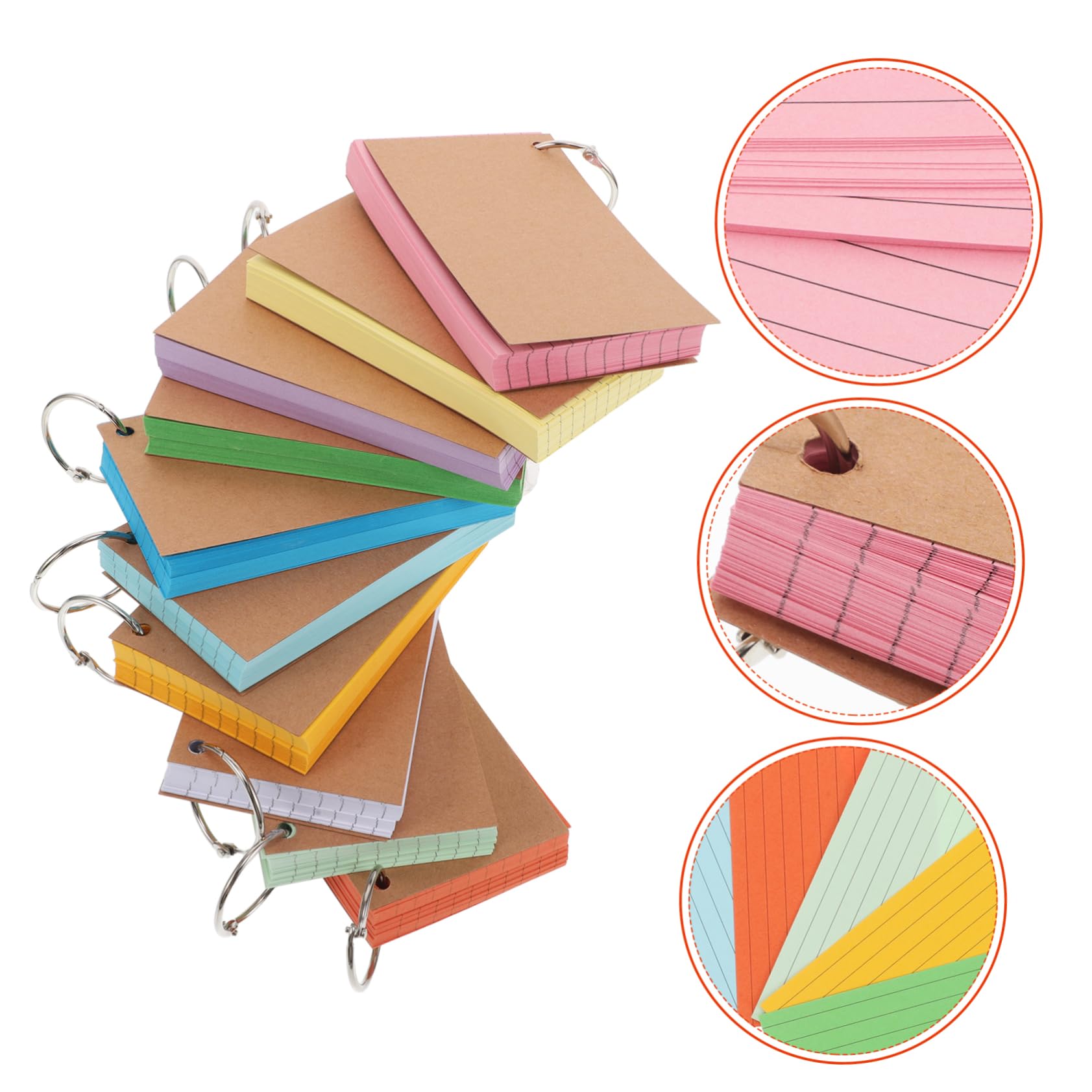 Tofficu 10stücke Karteikarten Mit Ring Blanko-karteikarten Aus Festem Papier Doppelseitig Liniert Für Notizen Loseblatt-design Für Organisation Für Studium Und Arbeit