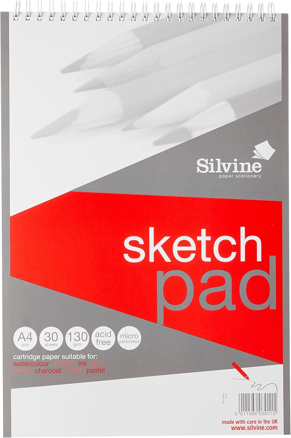 Silvine A4 Sketch Pad Wirebound 130gsm 30 sheets Amazon.co.uk