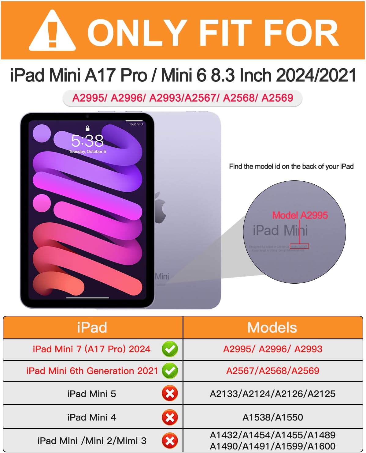 BRAECN for iPad (a17 pro) Mini 7/Mini 6 Case 2024/2021 8.3 inch with Pencil Holder Protective Clear Ring Handle 360 Rotating Stand Shockproof Dropproof Rugged Carrying Shoulder Strap Kids Friendly - Image 2