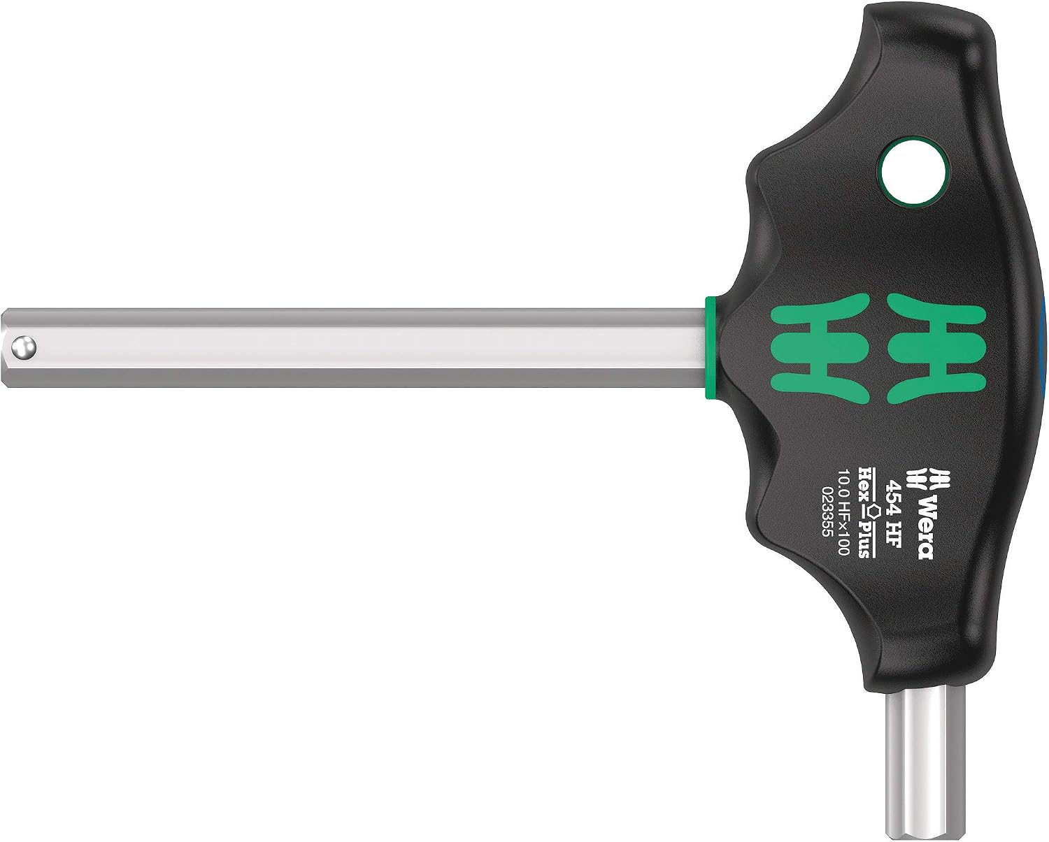 Wera 05023354001 454 HF T-Handle Hexagon Screwdriver Hex-Plus with Holding Function 10 x 100 mm, Multicolor
