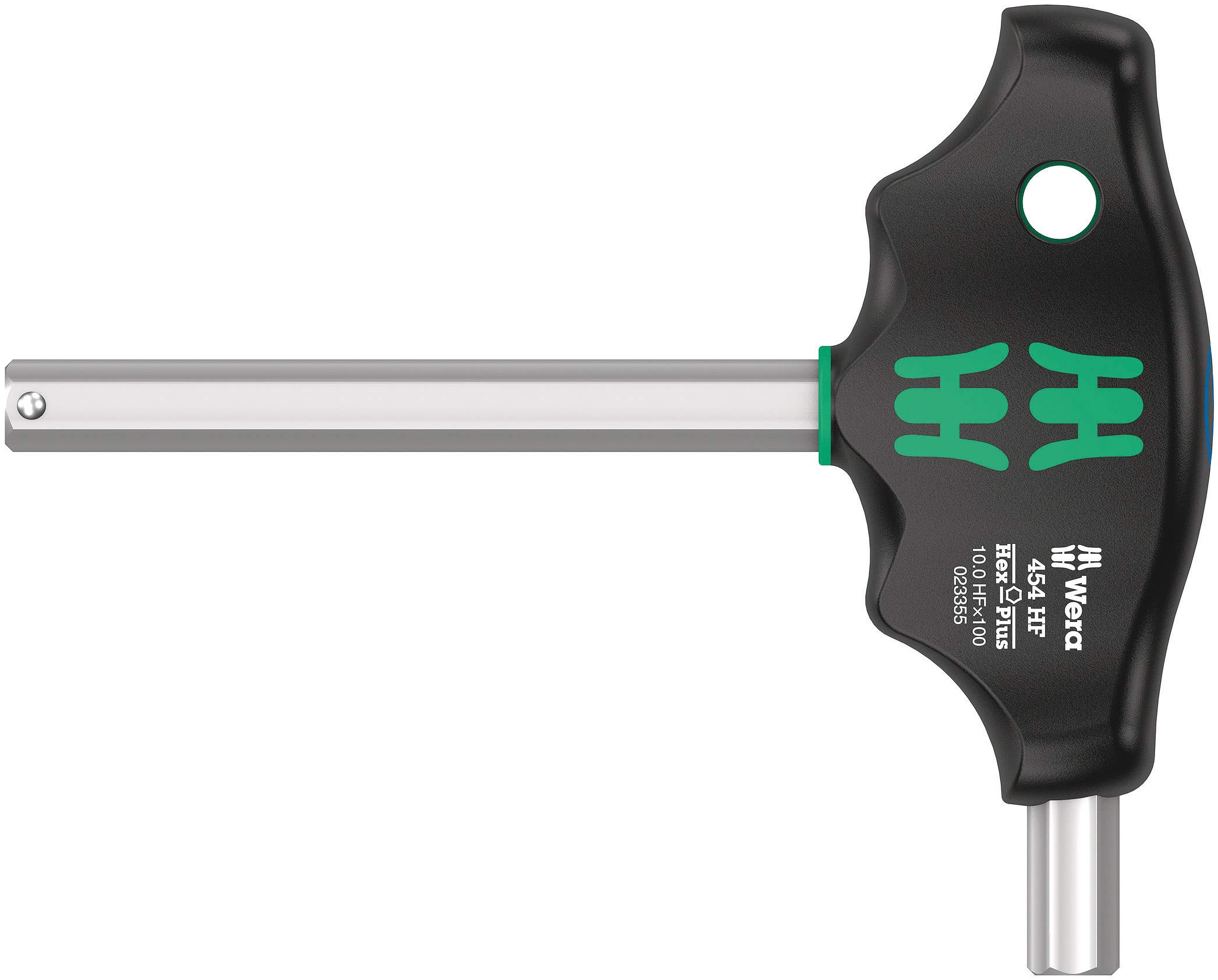 Wera 05023354001 454 HF T-Handle Hexagon Screwdriver Hex-Plus with Holding Function 10 x 100 mm