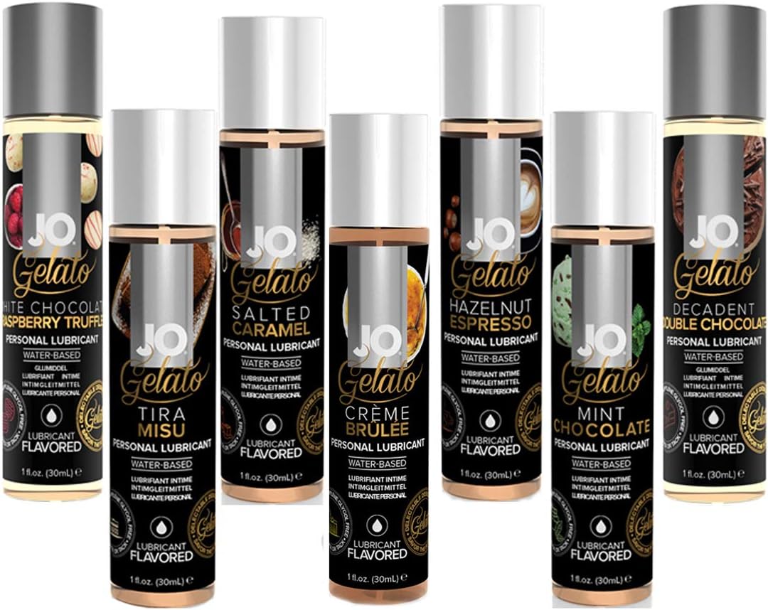 System JoH2O Flavored Lubricant Collection - 5 or 7 Gelato Flavors - 1oz Each Bottes (Gelato - 7 Flavors)
