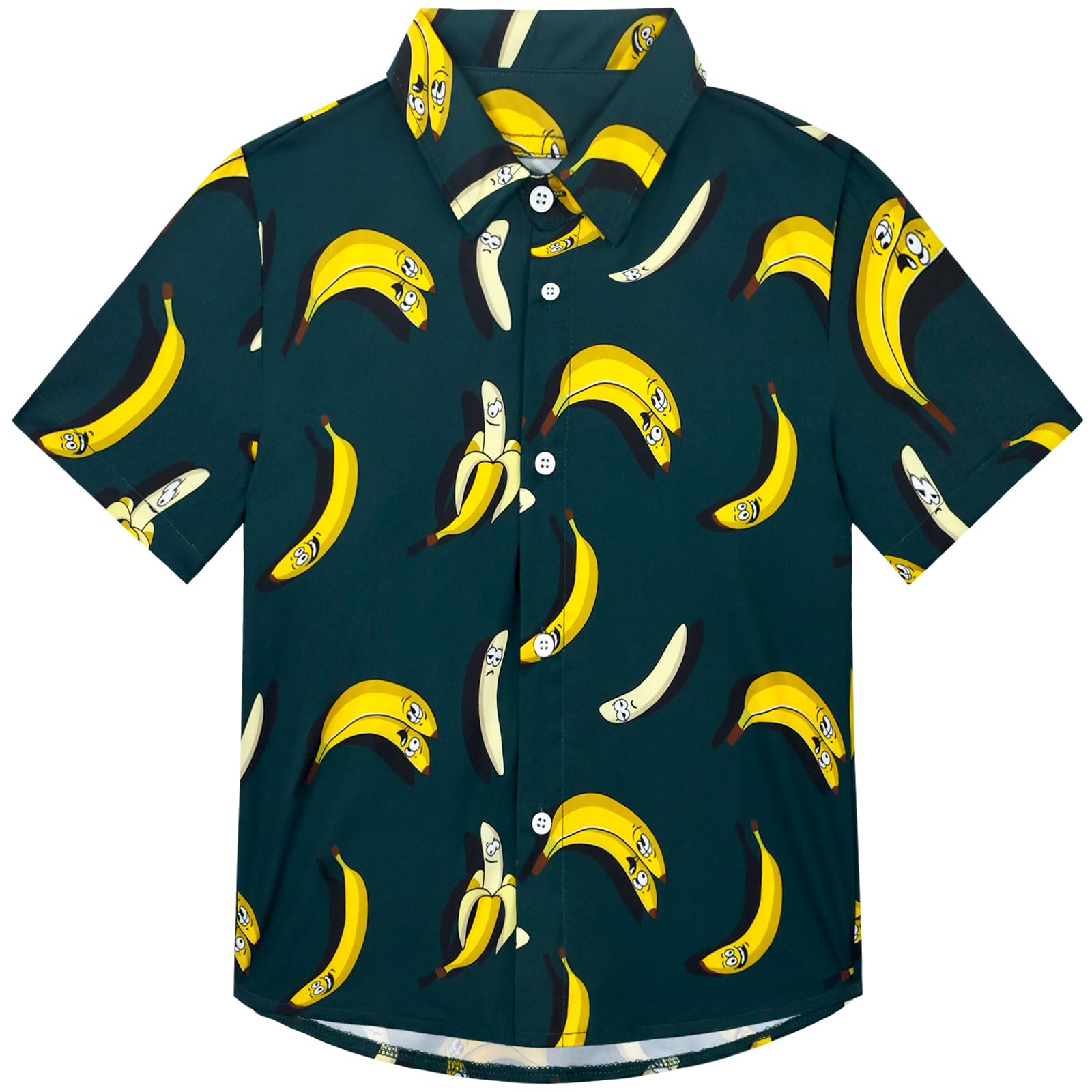 Boys Hawaiian Shirt Tropical Short Sleeve Cool Cute Casual Button Down Tops for Youth Kids Toddler Summer Beach