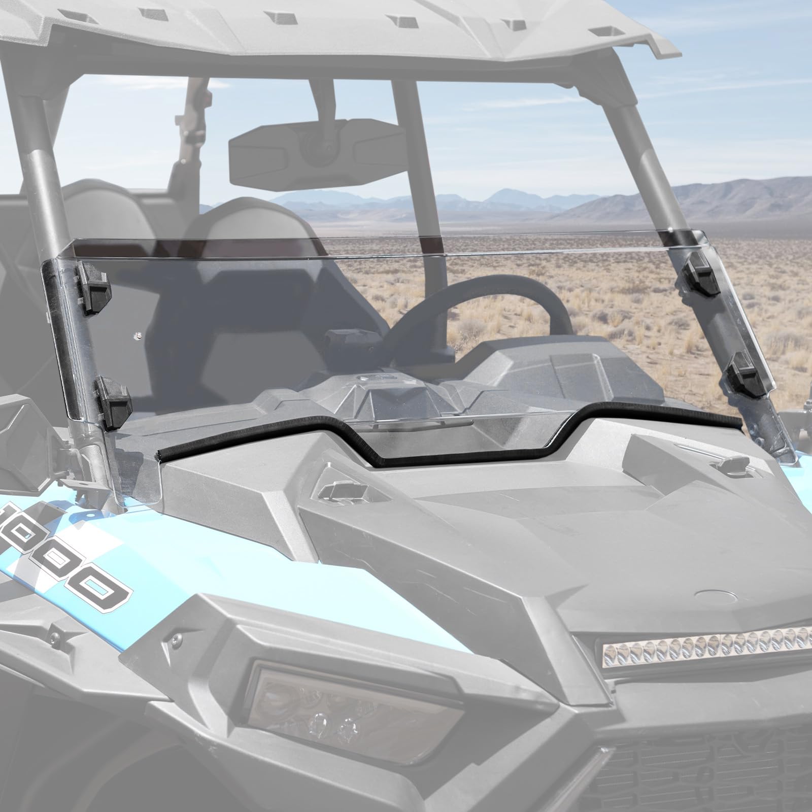 HAKA TOUGH Higher Half Windshield for Polaris RZR XP 1000 Accessories 2019-2023, Hard Coated Front 1/2 Window Lightly Windscreen for Polaris RZR 1000 XP 4/RZR XP Turbo/ RZR XP 4 Turbo 19-23,1PC