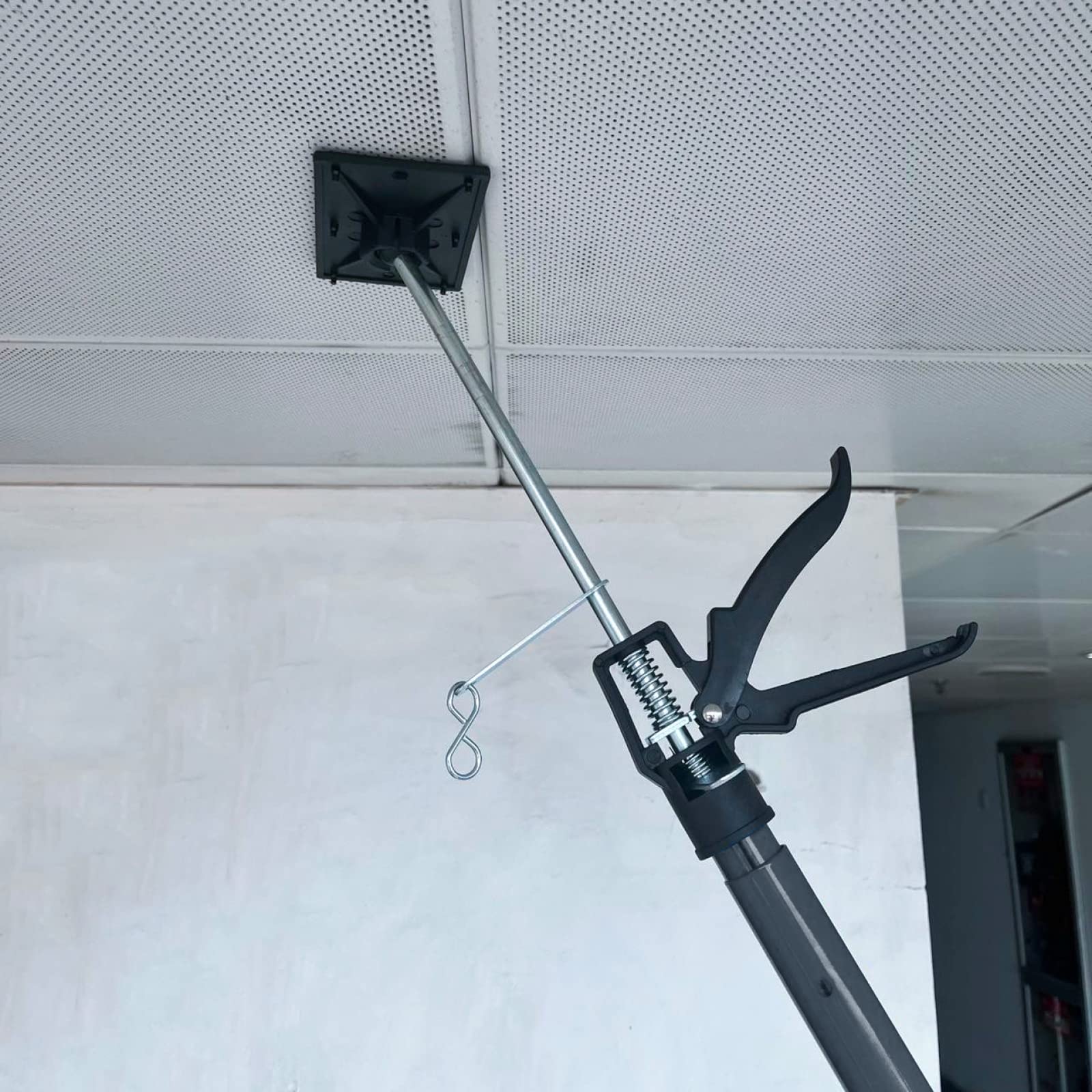 MAUK® Profi Tür Zargenspanner Einhandstütze Montagestütze Deckenstütze Teleskopstütze | 2er Set, höhenverstellbar | 115-290 cm/bis 30 kg - Grau | Stütze für Katzennetz/Tiernetz