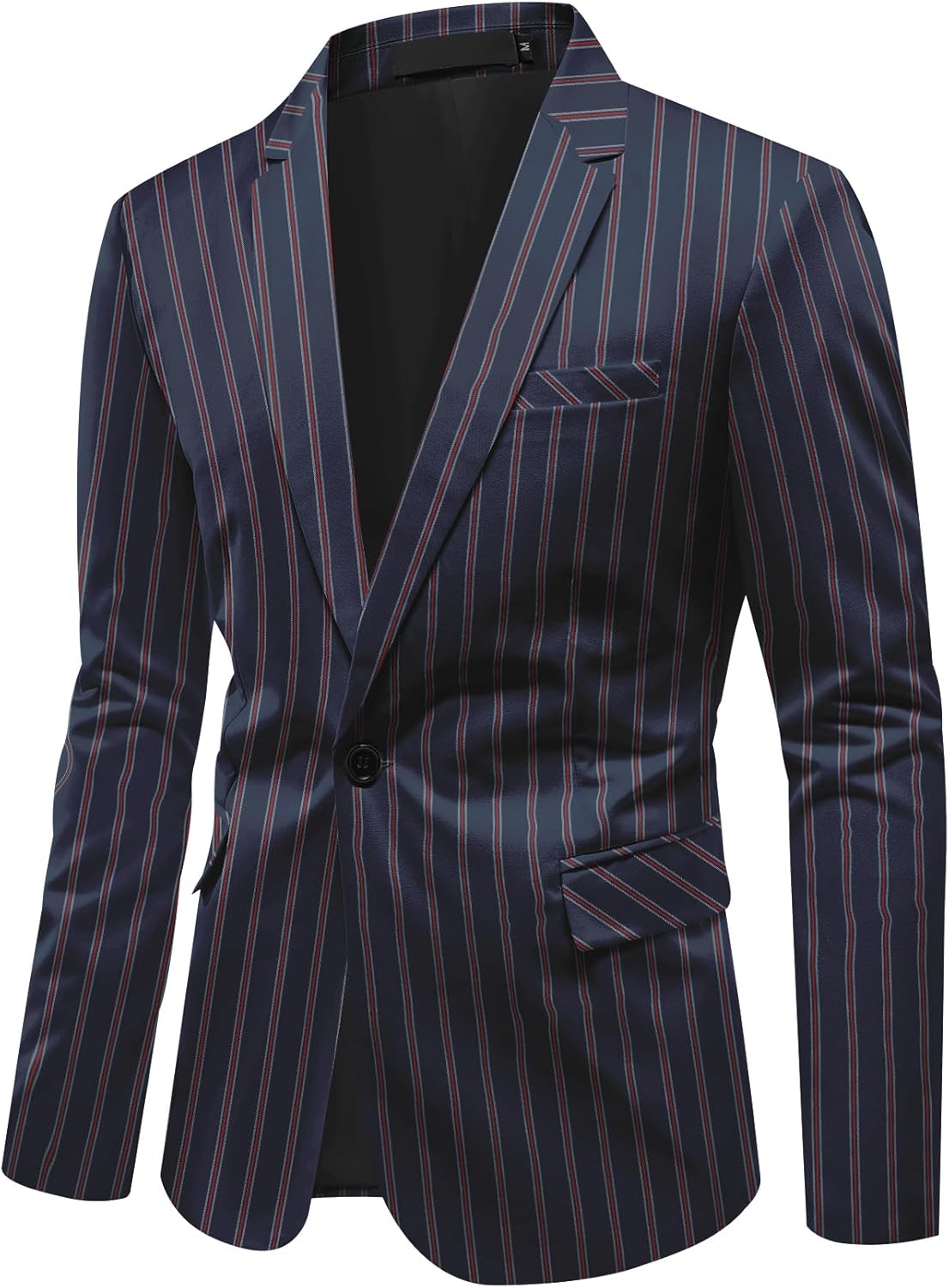 Allthemen Men's Casual Blazer Slim Fit Suit Jacket Stripes Sport Coat Checked Lightweight Jackets for Work Office Business