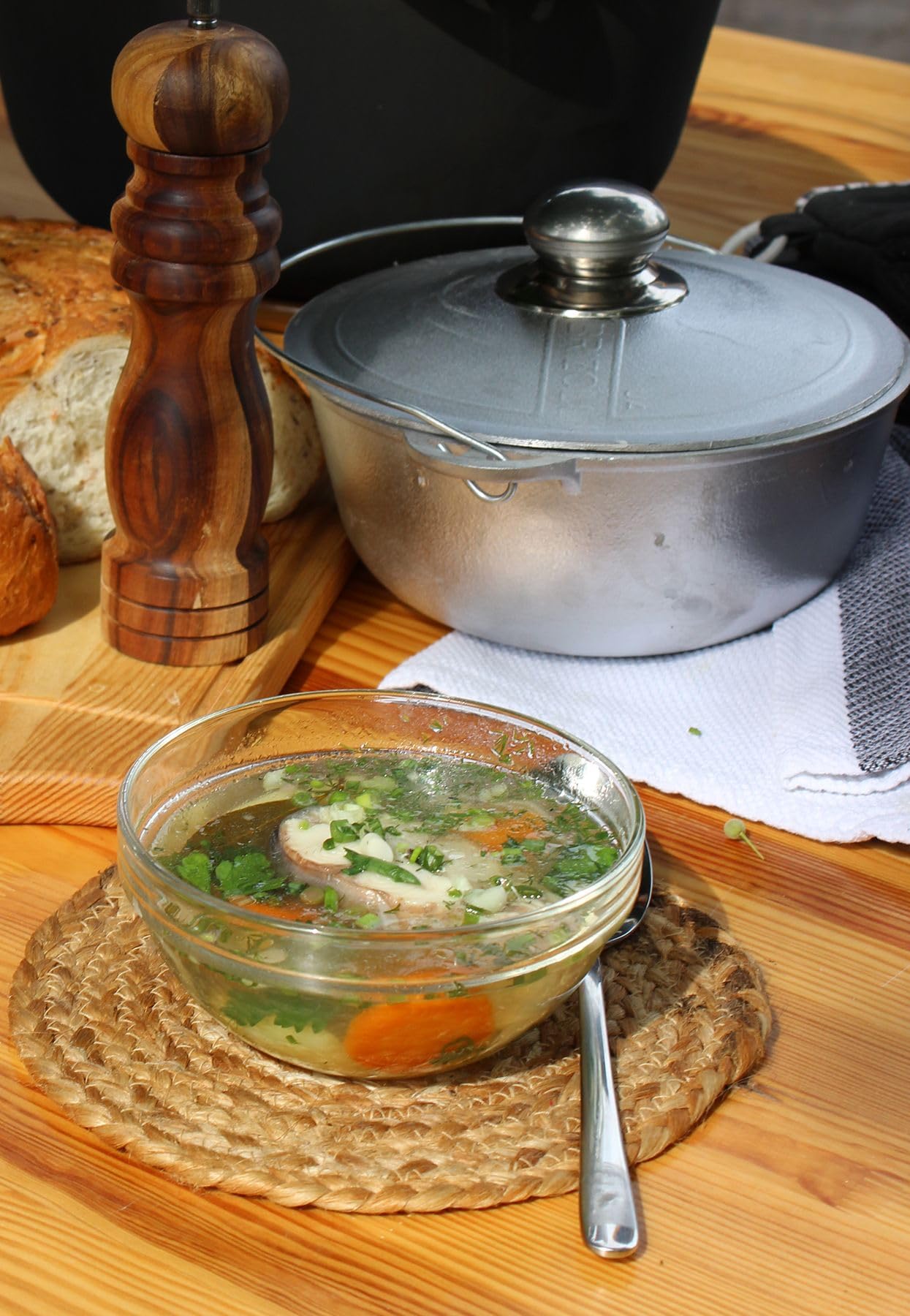 Kazan In Alluminio 10 Litri Con Coperchio - Pentola Per Cucina All'Aperto E BBQ