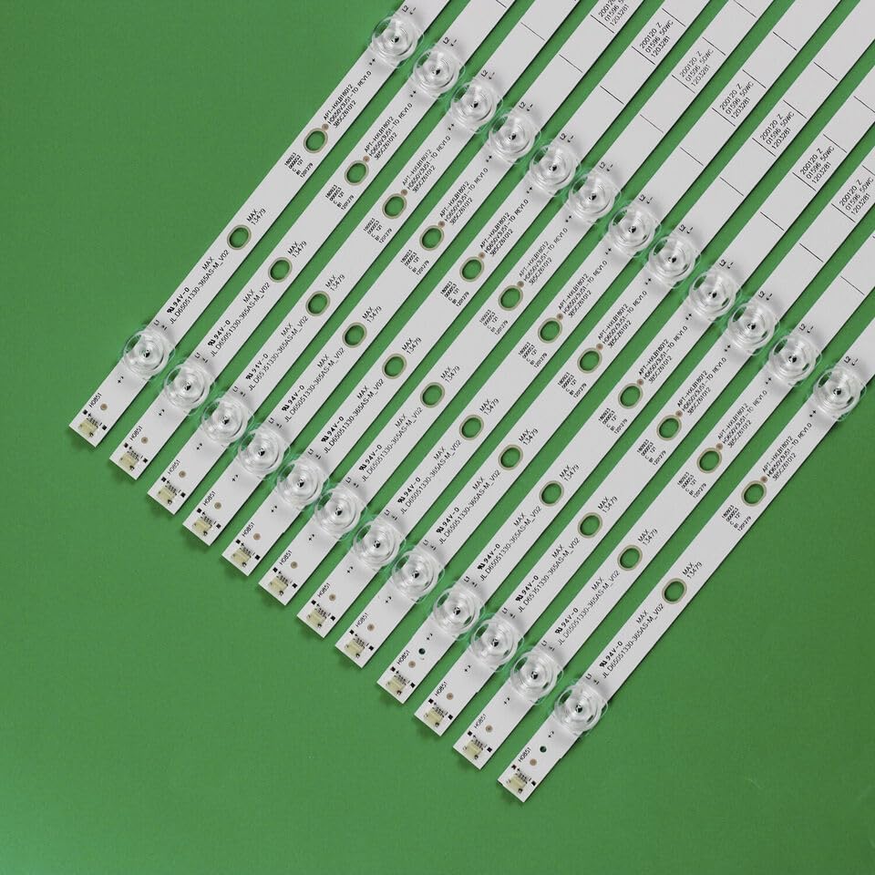 Kit/12pcs LED Strips Fit for SHARP LC-65Q7370U LC-65Q7300U LC-65Q7330U LC-65N7004U JL.D65051330-365AS-M, White, QFL0357