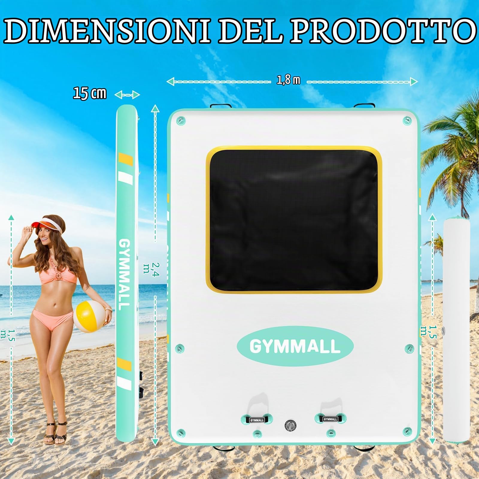 Darsena galleggiante gonfiabile per adulti - galleggianti della piscina, barca gonfiabile, piscina del cane con scala e valvola di sicurezza, portatile per il nuoto, spiaggia, lago