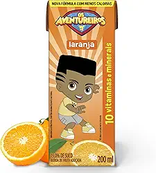 AVENTUREIROS - Néctar de Laranja em Caixinha - Sem Ingredientes Artificiais, Sem Glúten - Contém 10 Vitaminas e Minerais, Ingredientes Naturais - Vegano - 200ml