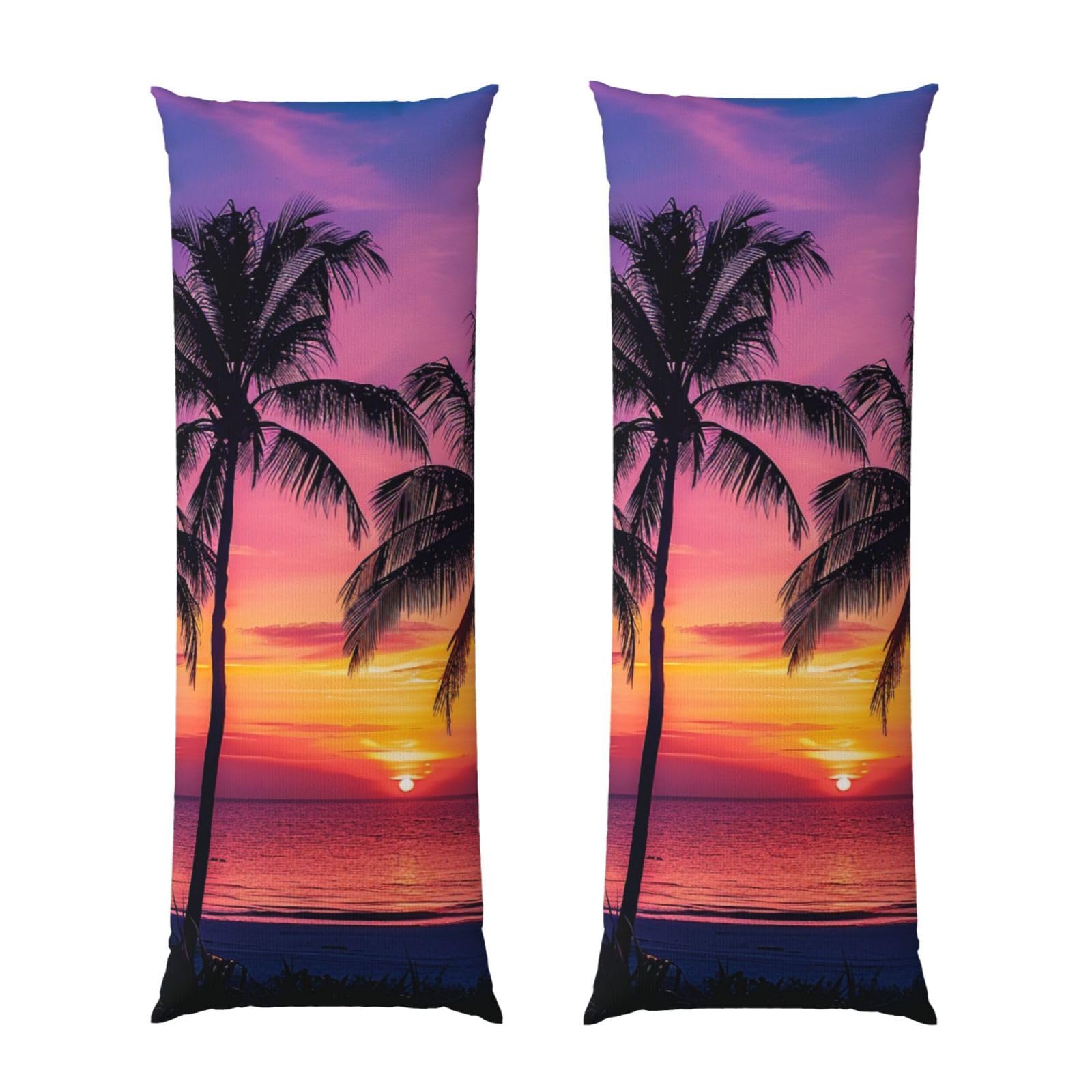 Body Pillow Cover 20x54 Inch, Palm Trees Silhouette at Sunset Print Long Lumbar Pillow Case with Zipper Long Body Pillowcase Decorative for Bed Sofa Bedroom