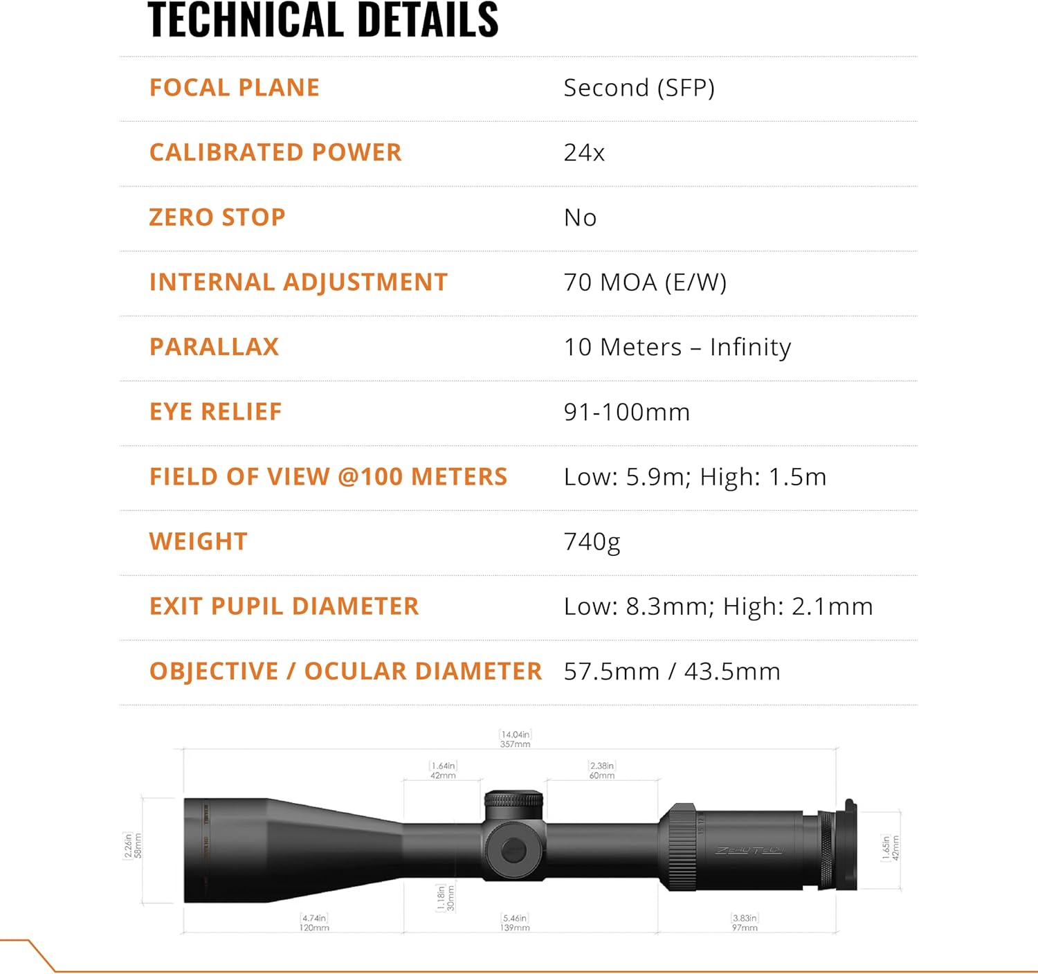 ZeroTech Optics Thrive HD 6–24x50mm Rifle Scope – PHR II Illuminated Reticle, Long-Range Precision Optic, HD Glass, 30mm Tube, Built for Hunting & Range Use