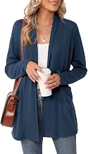 Micoson Women's Long Sleeve Open Front Cardigan Casual Loose Lightweight Cardigans with Pockets