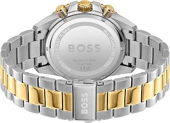 BOSS Herren 45mm Chronograph Quarz Uhr Admiral Kollektion mit Edelstahl- Silikon- oder Ocean-Plastic-Gewebearmband Datumsfunktion und 3 Sub-Dials