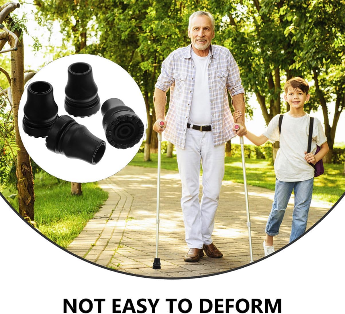 Mipcase Anti-Slip Crutch Foot Pads Walking Stick Replacement Cane Tips Cane Plastic Tips Replacement Crutch Foot