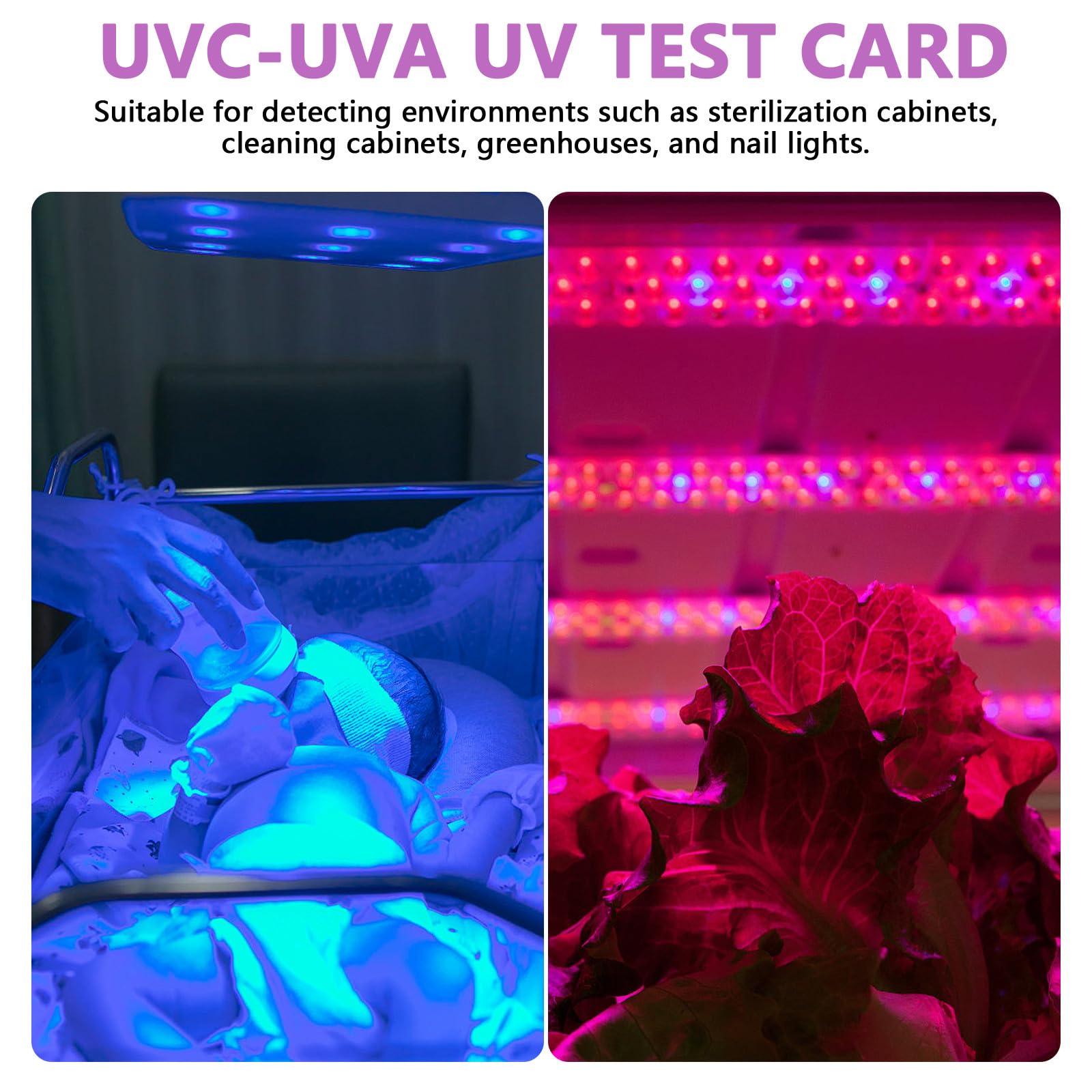 POPETPOP Schede di Uvc-uva Riutilizzabili 6 Pezzi, Misuratore UV per Rettili, Strumenti di Test UV e Uvc Compatti per Terrari e Verifica Intensità Raggi Ultravioletti