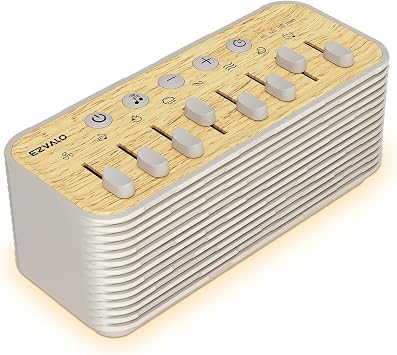 White Noise Sound Machine for Sleep, 255+ Natural Sound Combinations, Breathing Night Light with Sleep Timer, Volume Control, Rechargeable Bluetooth Speaker, Bedroom Relaxation Baby Kids Adults