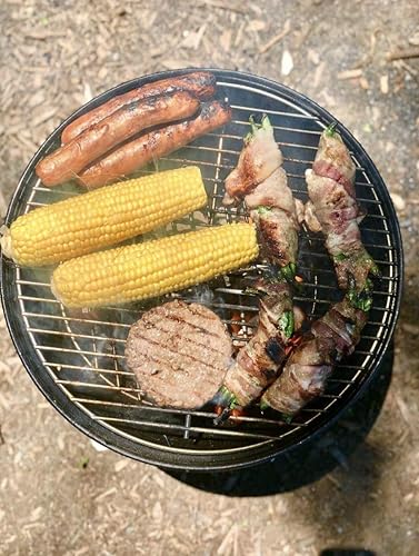 Omaha - Parrilla de carbón de 14 pulgadas – Parrilla pequeña portátil para barbacoas, camping, caravana, balcón, barco, acero resistente con acabado