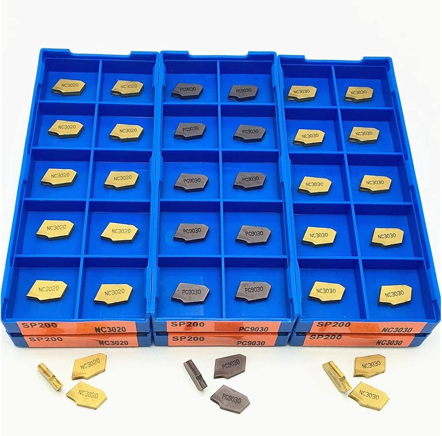 Carbide Tool SP200 PC9030 NC3020 NC3030 Carbide Grooving Insert Tool CNC Turning Tool Turning Insert SP200 (Angle : SP200 NC3030, Insert Width(mm) : 10PCS(1box))