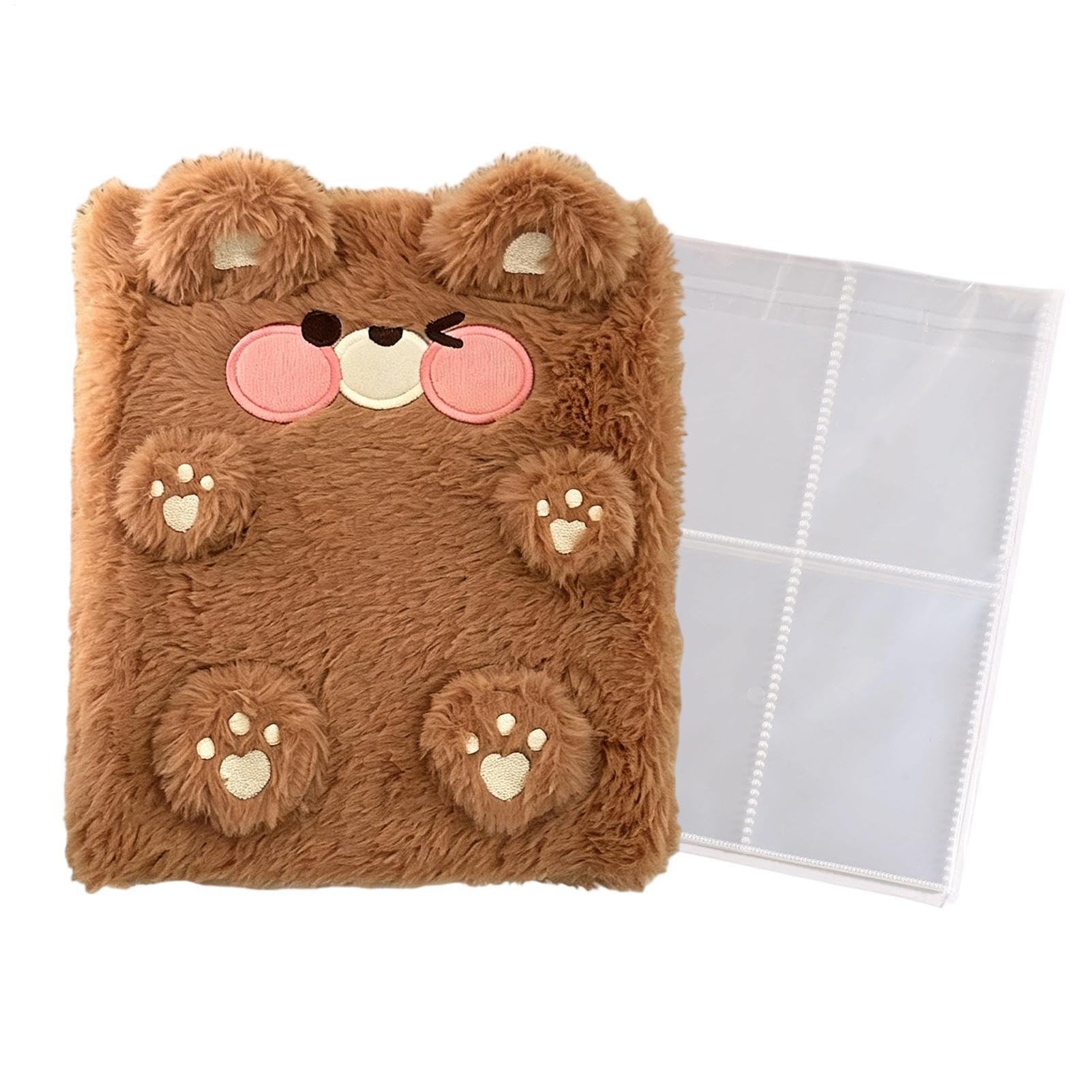Album photo portable A6 en peluche mignon pour souvenirs de famille