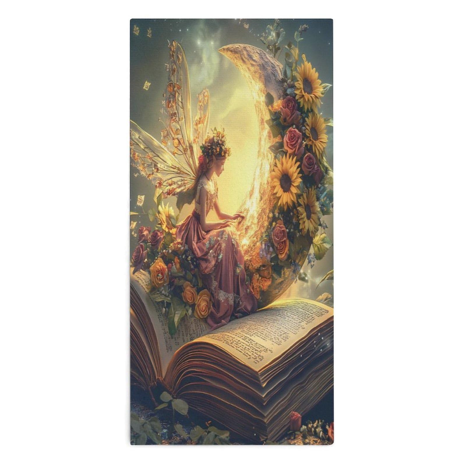 TXFBTRFSA Moon Fairy Book Hand Towels for Adult Face Towel Bath Beach Swim Accessories