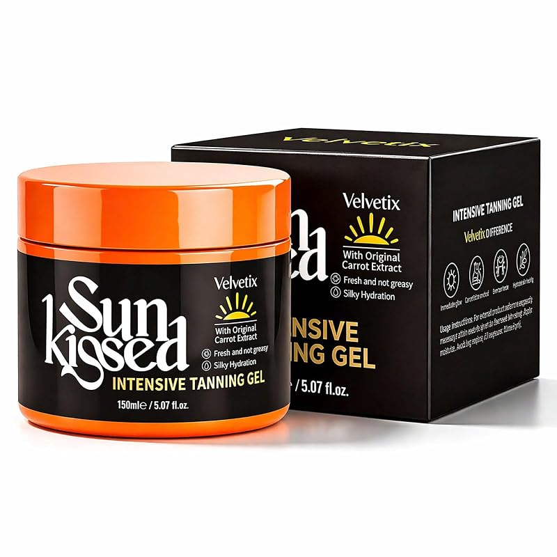 Gel bronzeador corporal Velvetix com óleos de cenoura e coco, 150 g