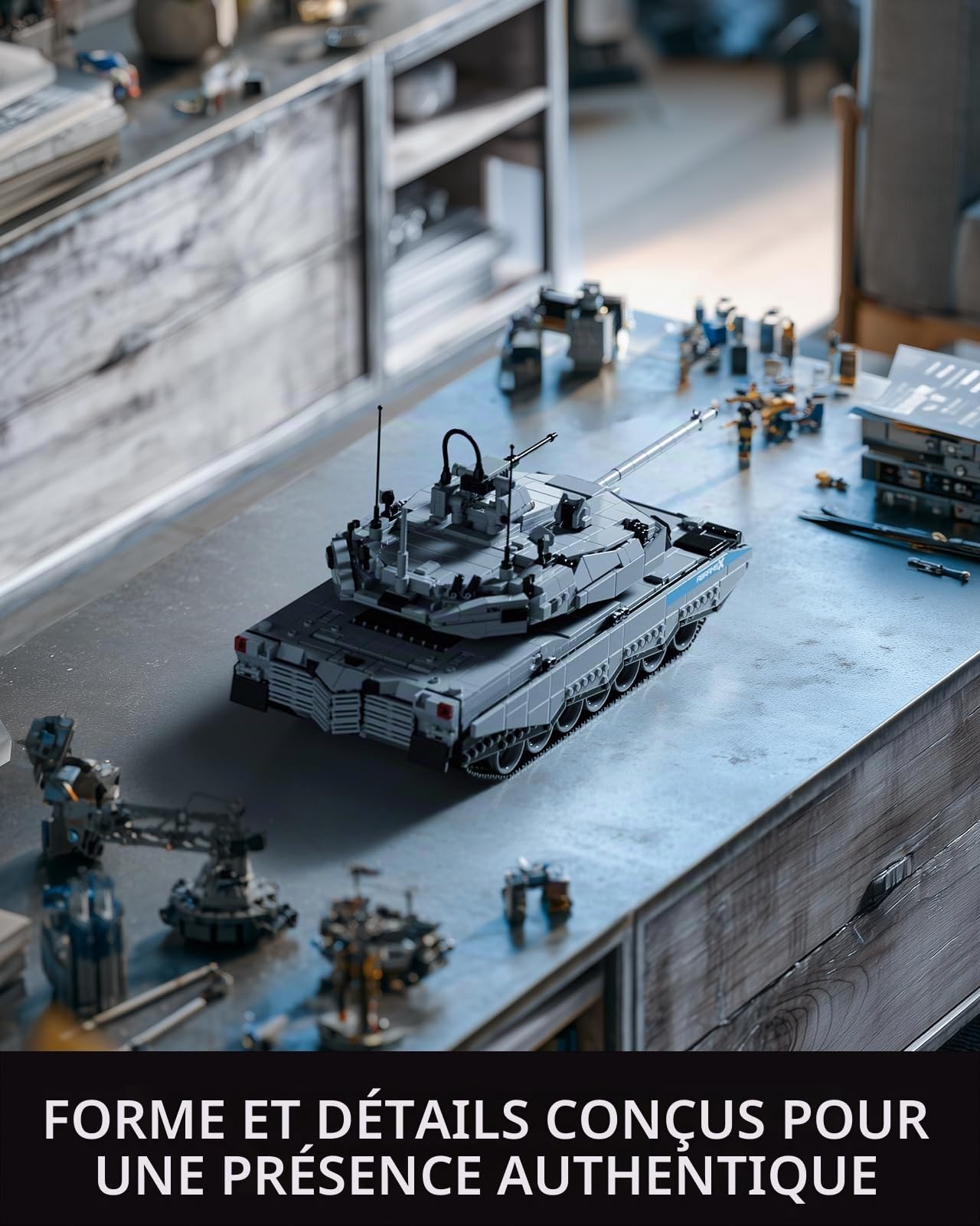 Nifeliz Abrams X Kit de Construction de Char pour Adultes, Modèle de Char Militaire à Construire pour Les Passionnés de l'Armée, Décoration & Cadeau (2136 Pièces, NF10300)