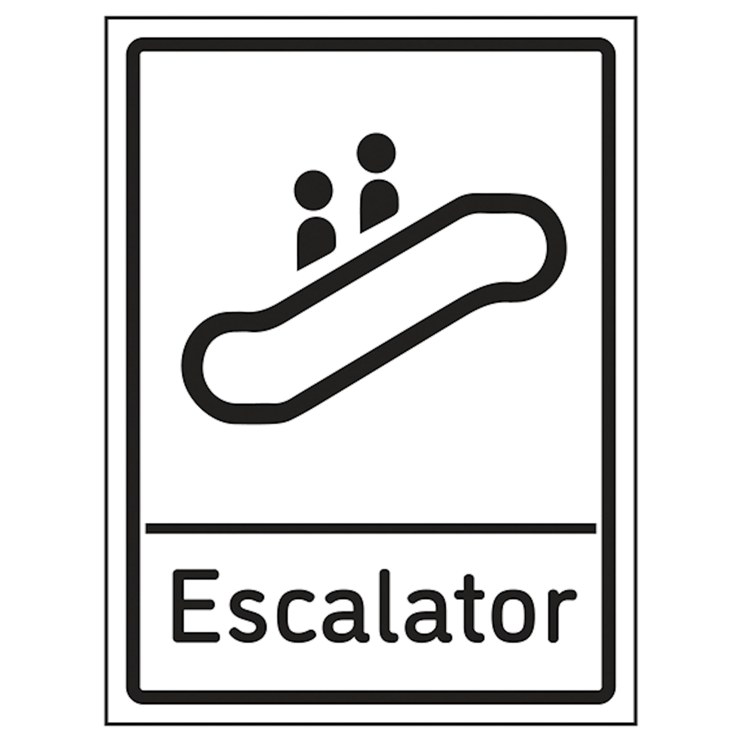V Safety Escalator 150 x 200mm - 2mm Rigid Plastic Safety Sign