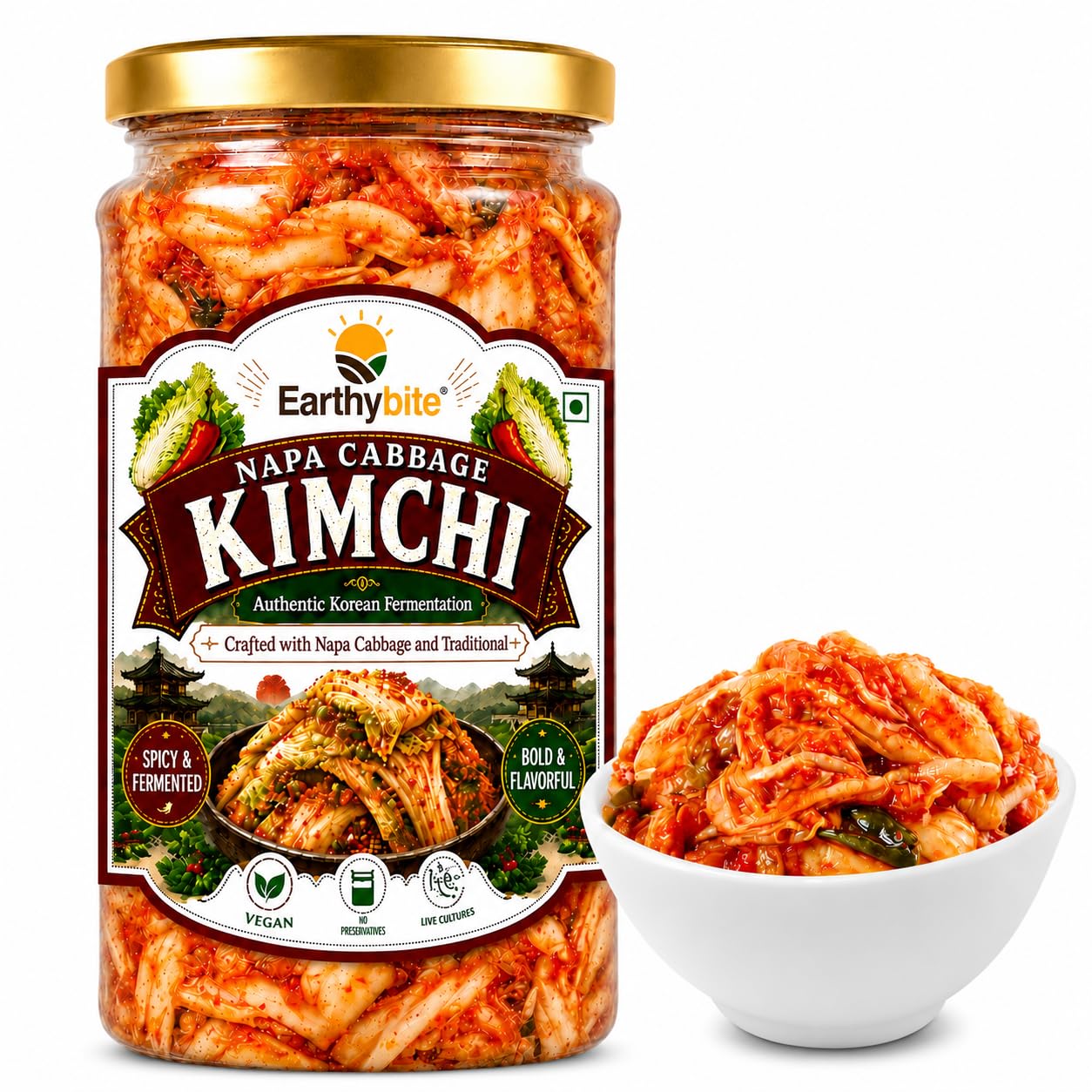Earthy Bite Napa Cabbage Kimchi | Authentic Korean Fermented Kimchi | Probiotic-Rich & Ready-to-Eat Side Dish | Plant-Based & Vegan | 250g-image-36