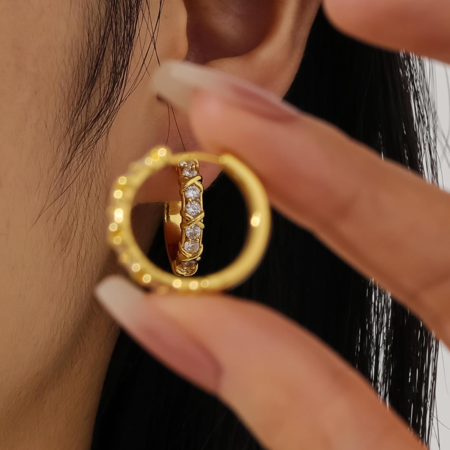 Qitian Cross Necklace for Women, Dainty Diamond Cross Pendant Choker Chain, Religious Faith Jewelry Gift for Her, Baptism, Christmas - Image 3