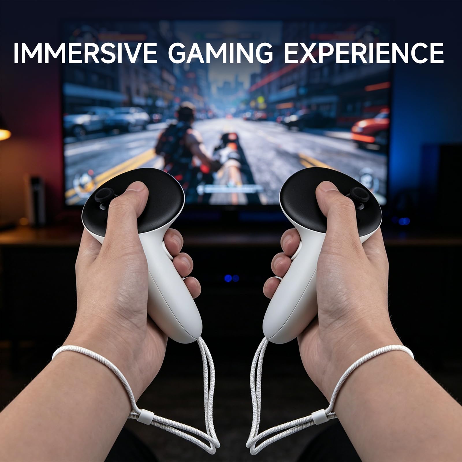 2Pcs Controller for Oculus Meta Quest 3/3s, Adjustable Controller Wrist Straps Compatible with Meta Quest 3, Soft and Comfortable, Easy Install — view 6