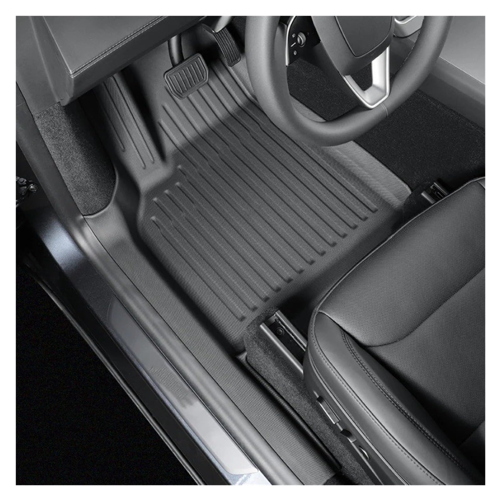 para Tesla para Model Y para Juniper 2025 Alfombrillas de Piso TPE Kit Completo con Revestimiento de umbral de Puerta y Revestimiento de Carga (3 Piezas de Alfombrillas)