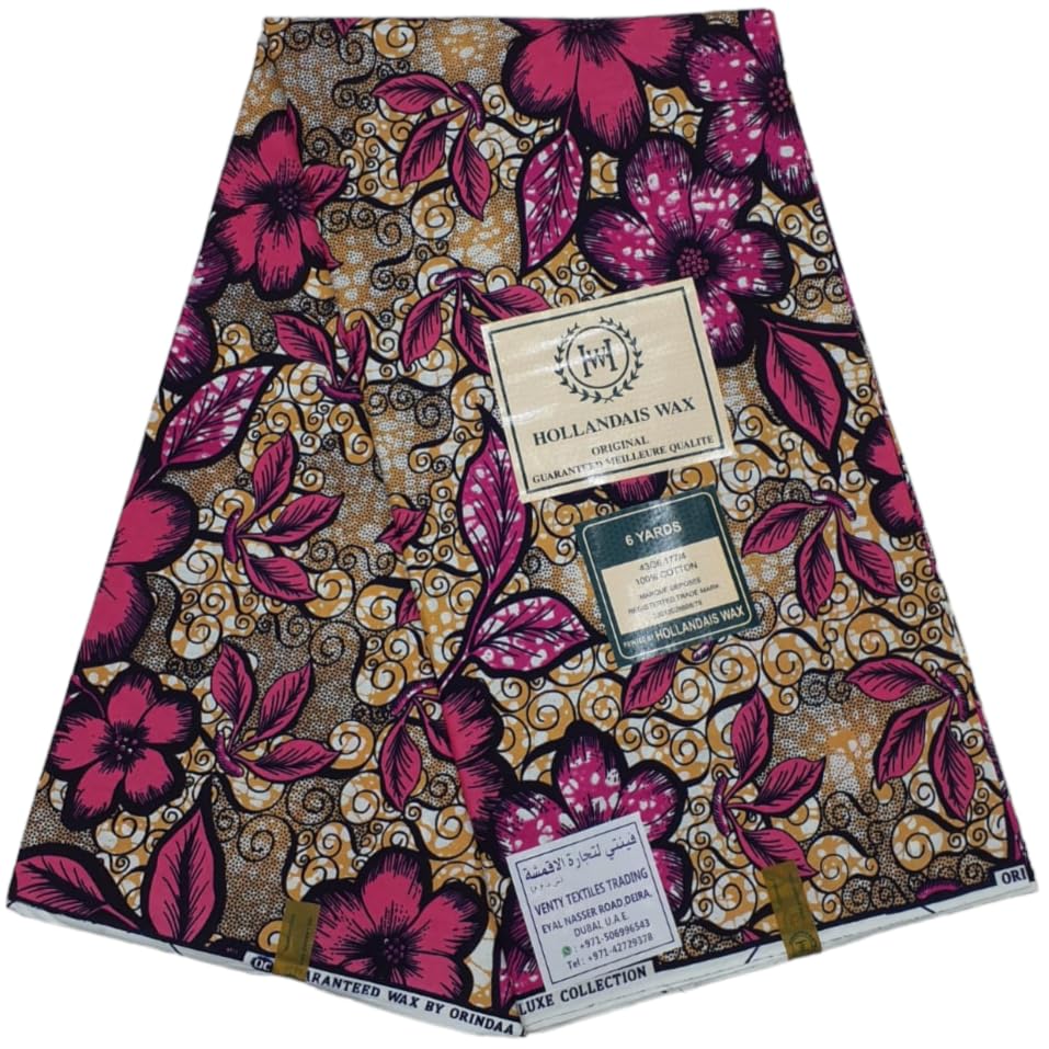 African Wax Fabrics 6 Yards 100% Cotton Ankara Print Fabric Best New Beautiful Design Multicolour Latest Fancy for Party Dress 297090