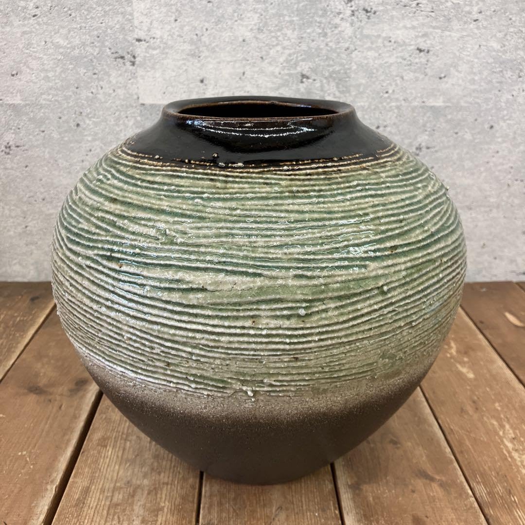 陶器製の滝と山の花瓶 山治陶苑 志野 8号花瓶 桜紅葉 YJ14ー01 1箱（直送品） - アスクル