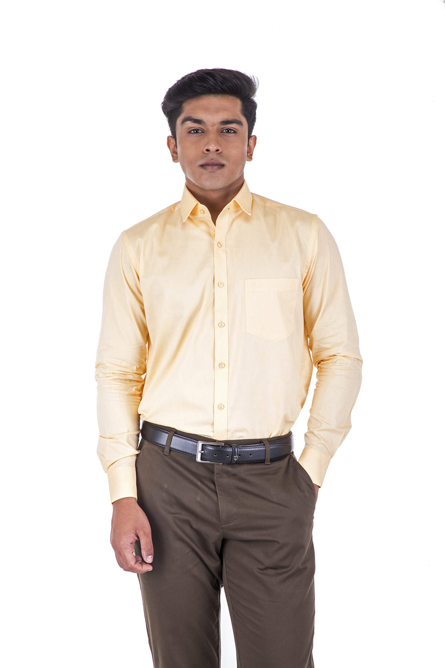Mens Formal Cotton Blend Shirt, Yellow