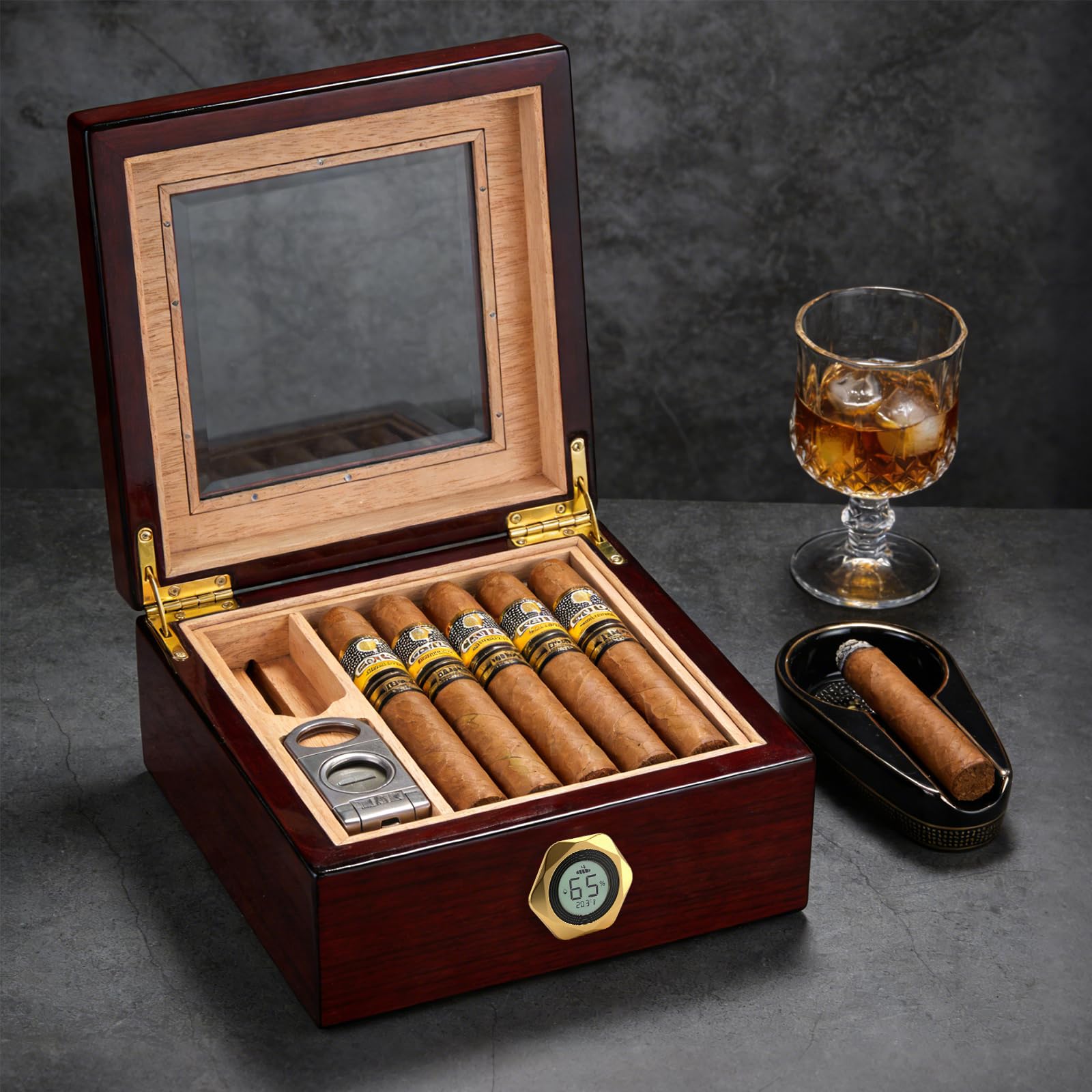 Thlevel Hygromètre Thermomètre Numérique LCD Indicateur Humidité Température pour Cave à Cigare