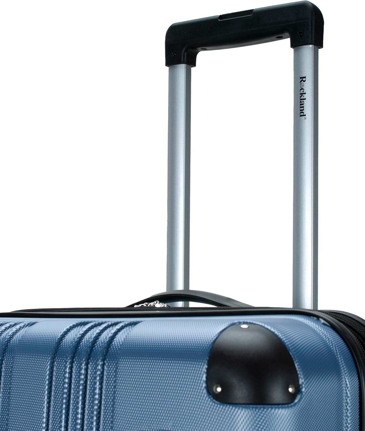 Rockland London Hardside Expandable Spinner Wheel Luggage, Checked Large 28", Blue
