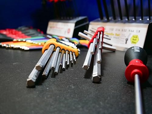 Vista 30 de Wiha 66992 MagicRing - Juego de llaves hexagonales en L con Wiha 66982 ErgoStar Ball End Hex L-Key Set, 44 piezas