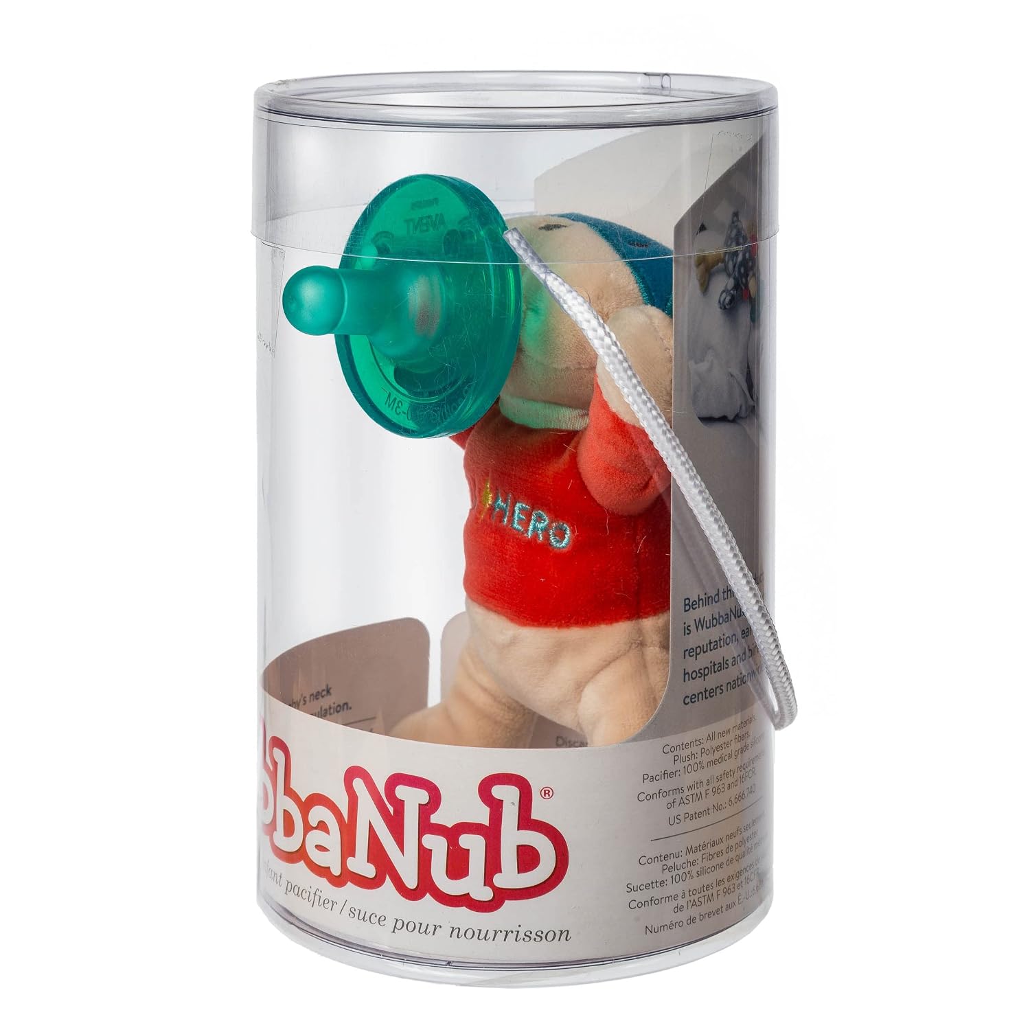 Mary Meyer WubbaNub Infant Pacifier, 6-Inches, Lil' Hero