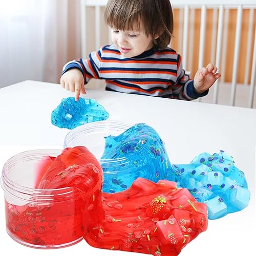 Miniatura 3 de Kit de slime transparente Jelly Cube para niños, paquete de 8 unidades para niños, slime crujiente, juguete para aliviar el estrés, recuerdos de