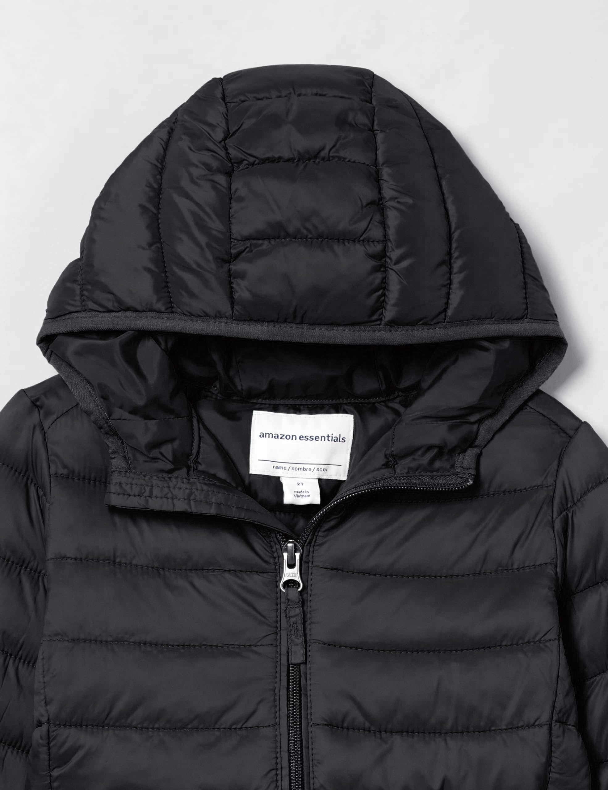 Amazon Essentials Garçon Doudoune à Capuche Légère, Imperméable et Paquetable