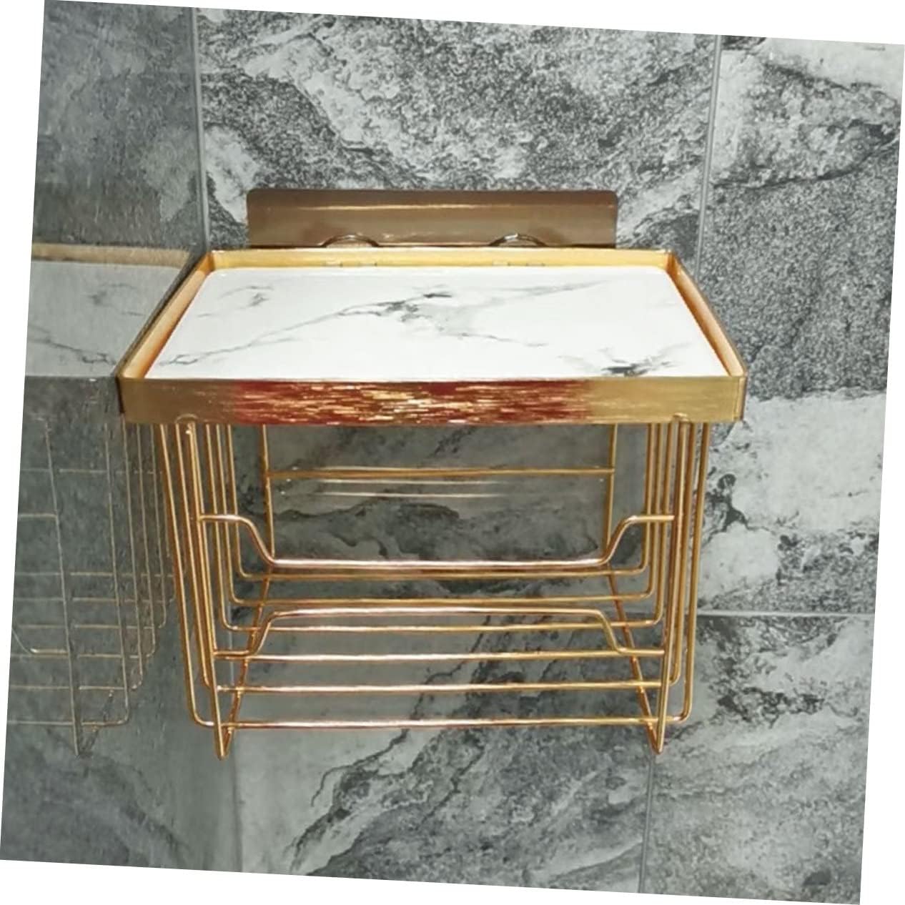 DOITOOL Creative Wall-Mounted Bathroom Paper Holder Space-Saving Tissue Organizer Elegant Design for Easy Installation Kitchen Toilet for Decor