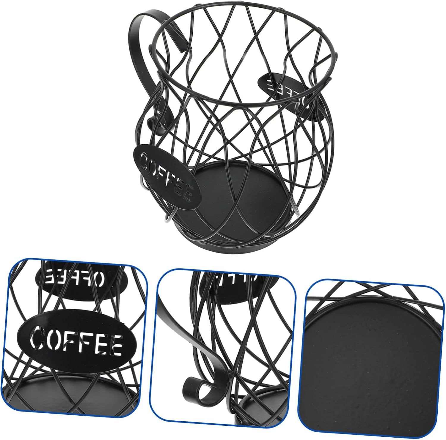 MAGICLULU Coffee Pod Holder Drain Hollow Fruit Baskets Storage Box Decorative Iron Rack