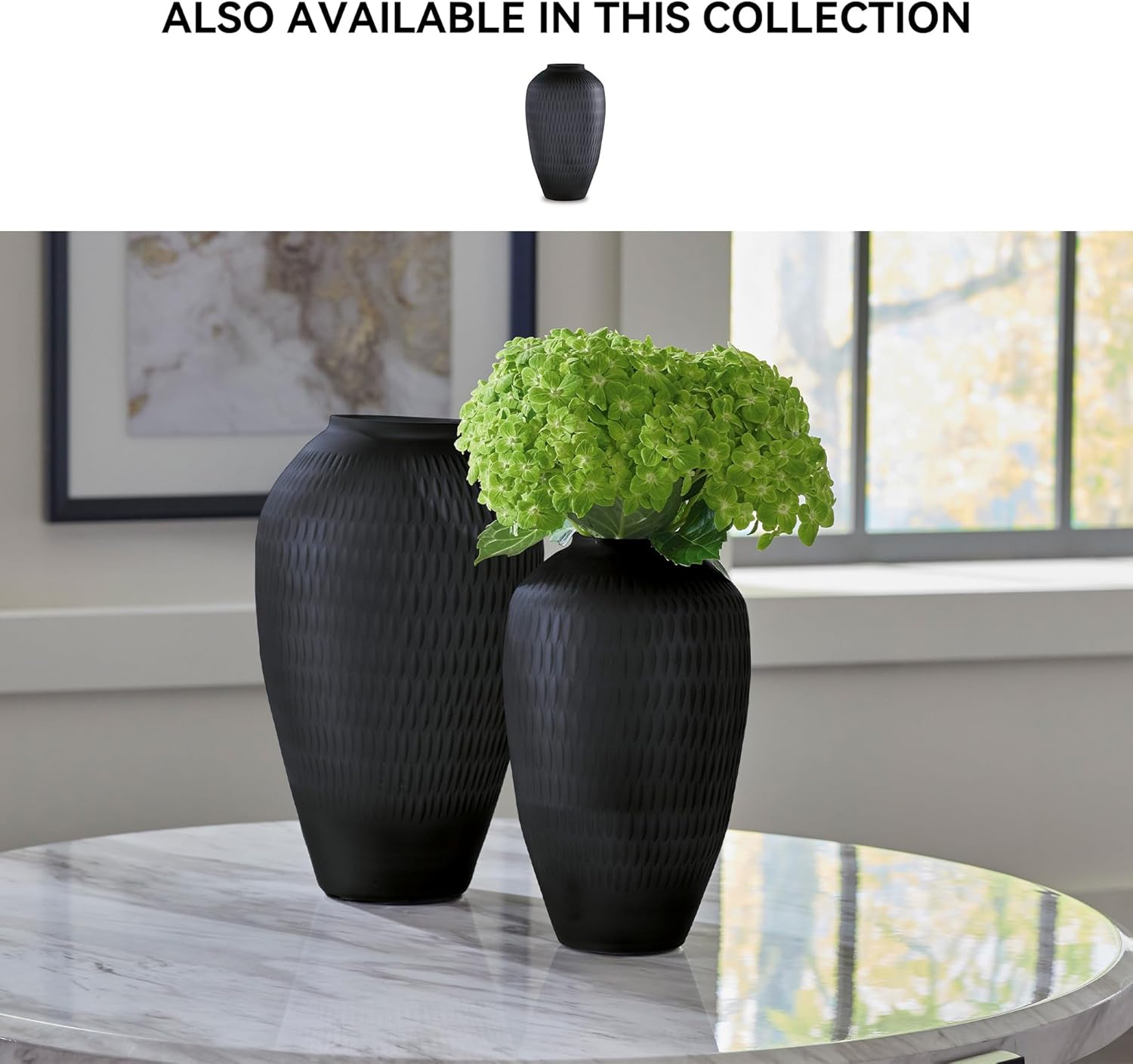 Signature Design by Ashley Etney 13" Contemporary Glass Vase, Almost Black