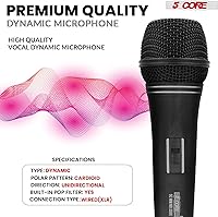 Vista 6 de 5 CORE Micrófono vocal dinámico profesional, micrófono de mano unidireccional de neodimio cardioide para cantar + cable desmontable de 16 pies +
