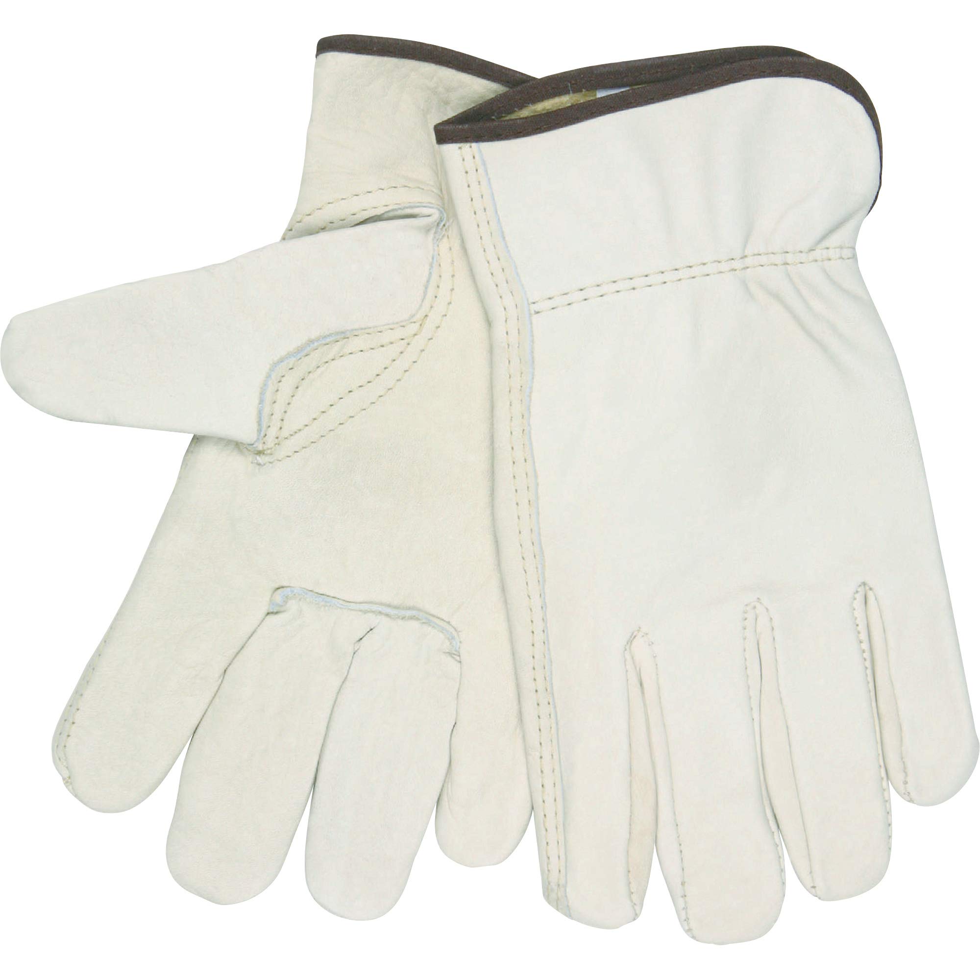 MCR Safety Leather Driver Gloves, Beige, Medium
