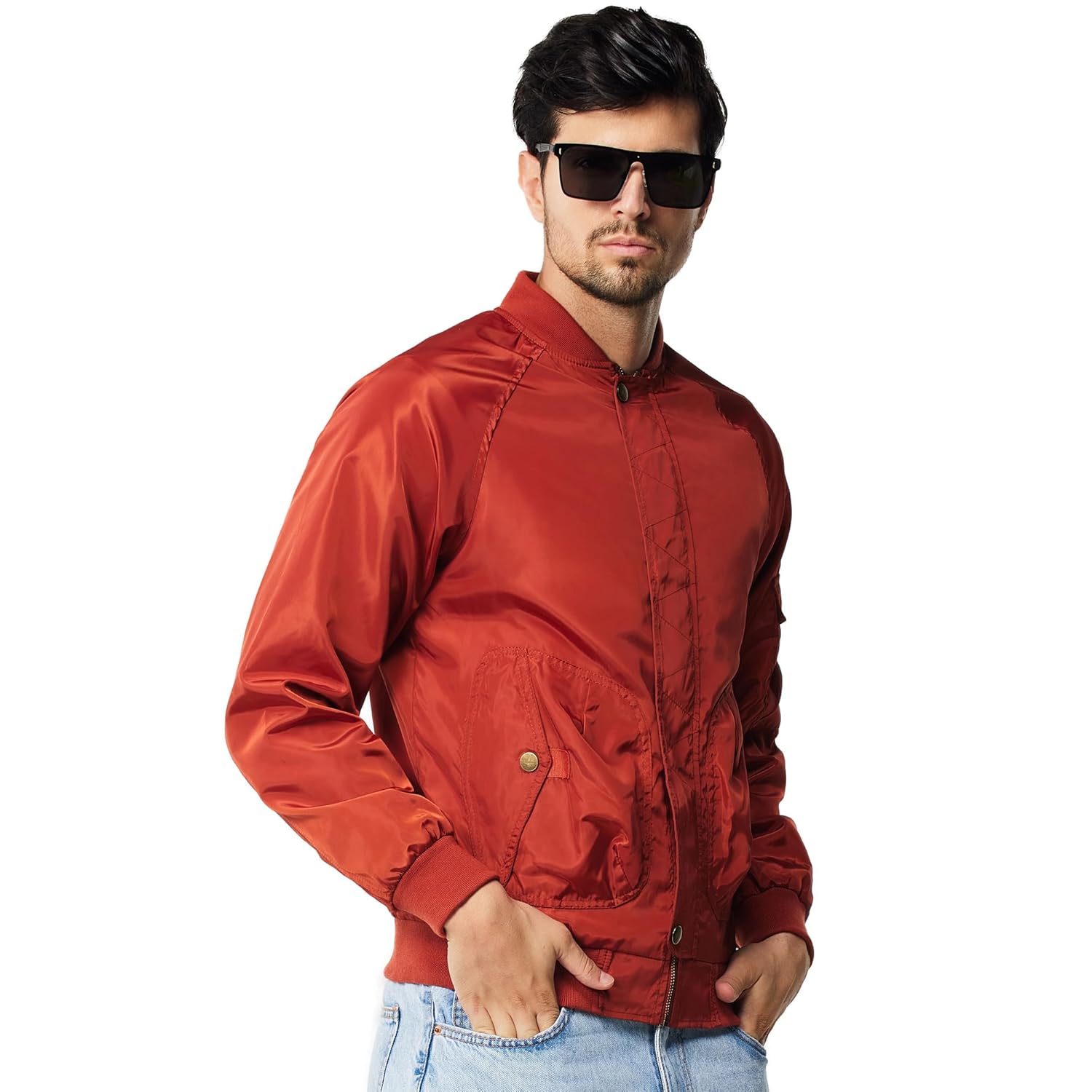 TRATENBY Men Bomber Jacket Lightweight Flight Windbreaker Jacket Spring Fall Mens Jackets