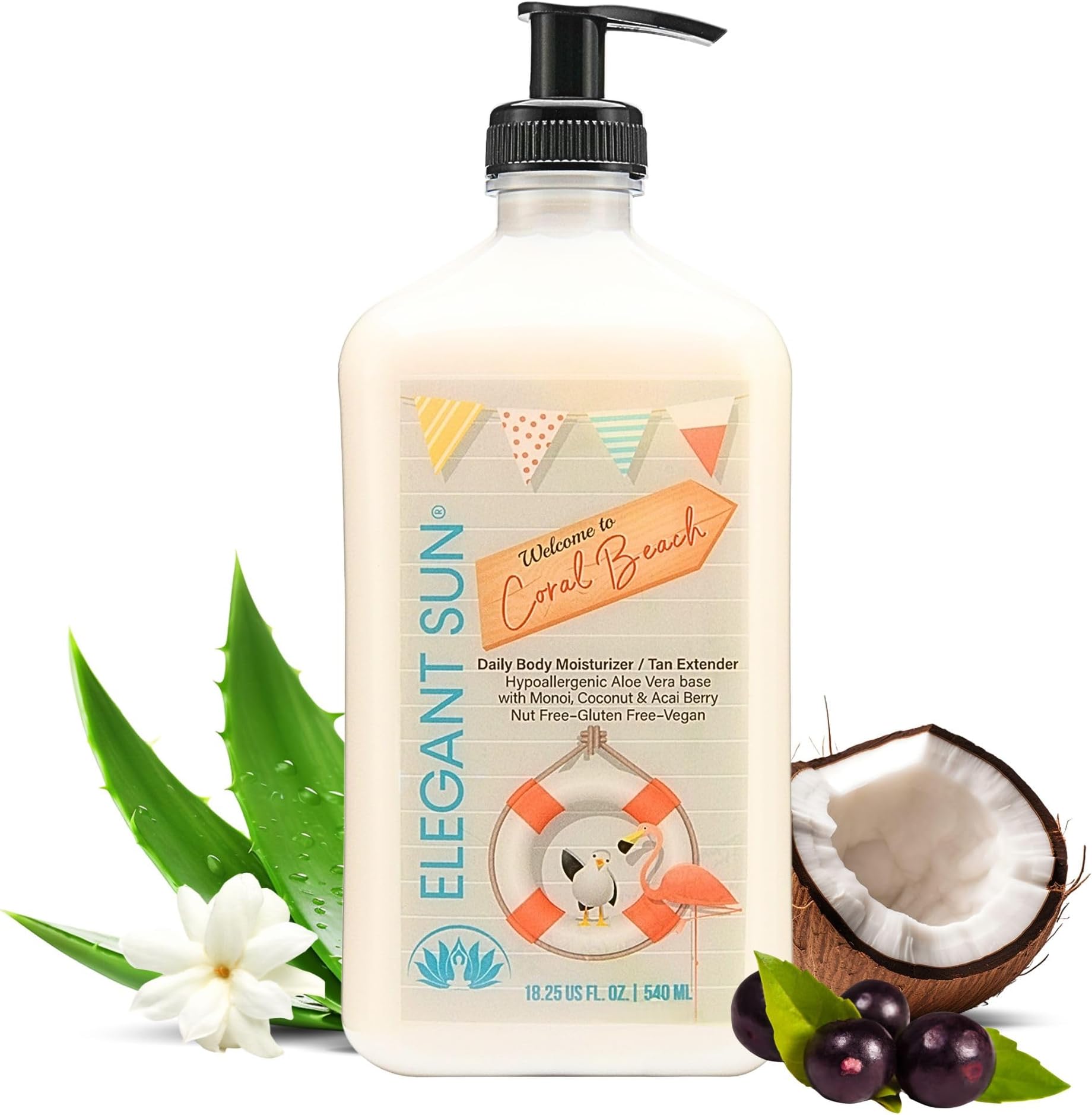 Elegant Sun Coral Beach Daily Moisturizer, Tan Extender